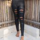LEGGINGS WITH HOLES BLACK